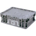 带盖可堆式物流箱W600×D400×H220（灰色）